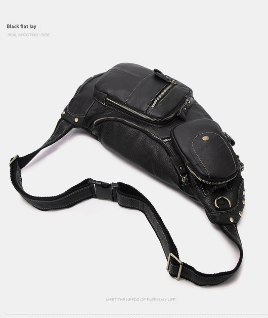 Bolsa Mensajero de Cuero Genuino Estilo Retro con Gran Capacidad para Hombre - Image 32