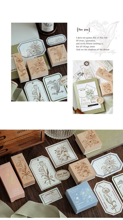 Sello de Madera Floral Retro para Cuadernos Artísticos y Proyectos DIY - Image 25