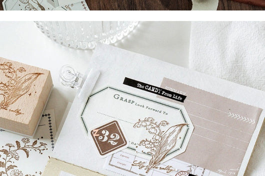 Sello de Madera Floral Retro para Cuadernos Artísticos y Proyectos DIY - Image 28