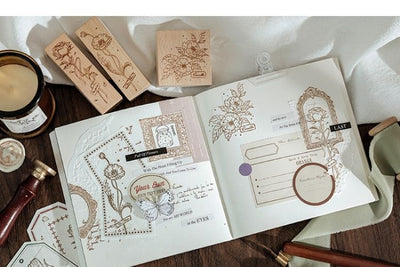 Sello de Madera Floral Retro para Cuadernos Artísticos y Proyectos DIY - Image 32