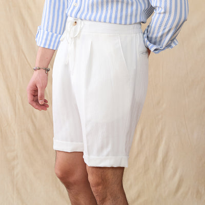 Shorts Seersucker Cintura Elástica Talle Medio-Alto - Image 15