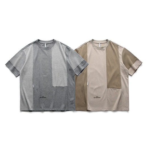 Camiseta Suelta Cuello Redondo con Costuras de Contraste para Hombre - Image 17