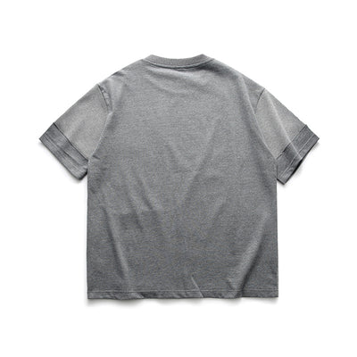 Camiseta Suelta Cuello Redondo con Costuras de Contraste para Hombre - Image 18