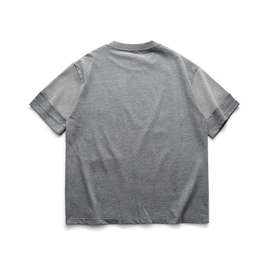 Camiseta Suelta Cuello Redondo con Costuras de Contraste para Hombre - Image 18
