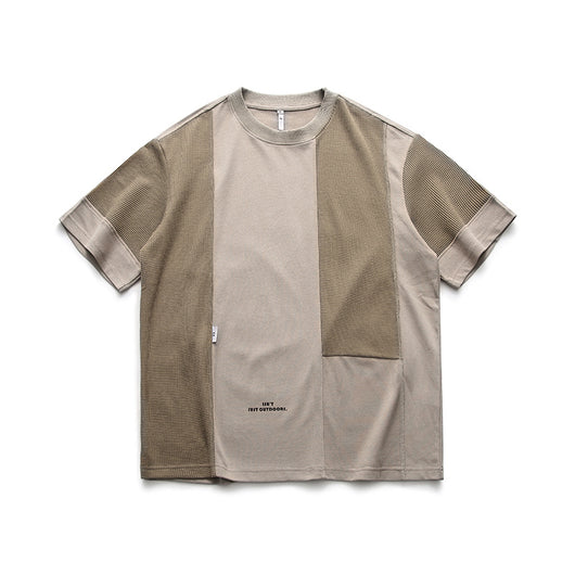 Camiseta Suelta Cuello Redondo con Costuras de Contraste para Hombre - Image 19