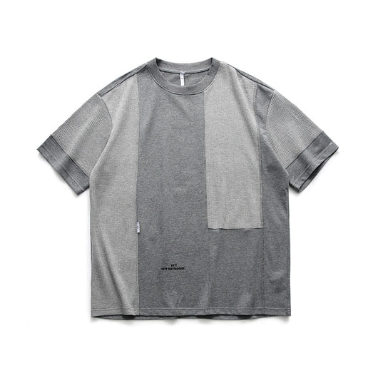 Camiseta Suelta Cuello Redondo con Costuras de Contraste para Hombre - Image 23