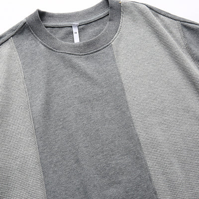 Camiseta Suelta Cuello Redondo con Costuras de Contraste para Hombre - Image 26