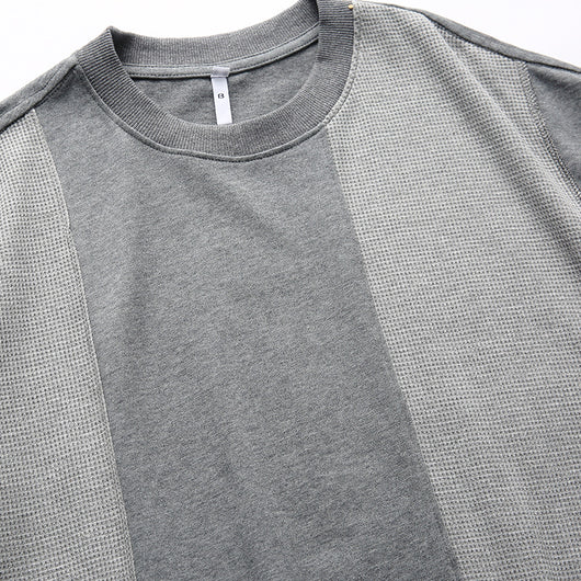 Camiseta Suelta Cuello Redondo con Costuras de Contraste para Hombre - Image 26