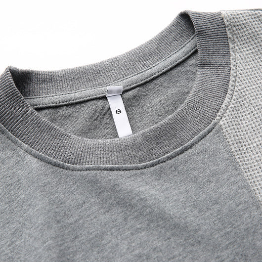 Camiseta Suelta Cuello Redondo con Costuras de Contraste para Hombre - Image 27