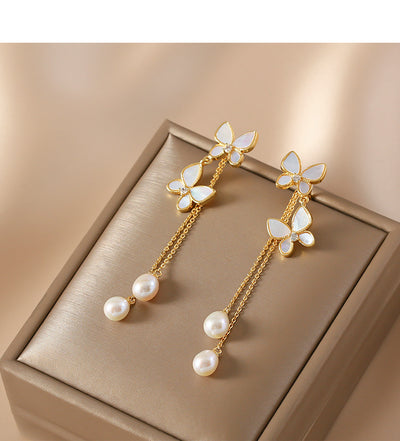 Aretes Mariposa con Borla Larga Exquisitos y Trendy - Image 16
