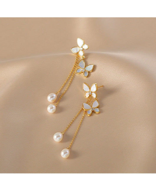 Aretes Mariposa con Borla Larga Exquisitos y Trendy - Image 20