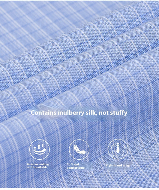 Camisa de Seda Rayas Manga Corta para Hombre - Estilo Verano - Image 18