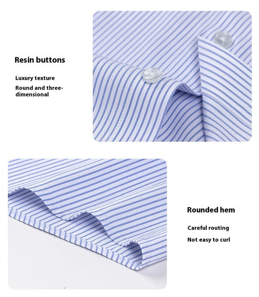 Camisa de Seda Rayas Manga Corta para Hombre - Estilo Verano - Image 19