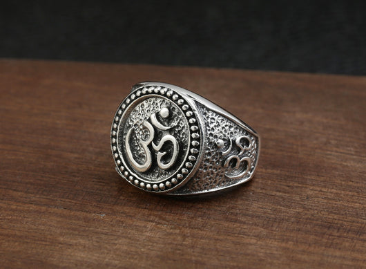 Anillo de Plata Esterlina S925 Vintage con Sánscrito Antiguo - Image 6