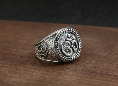 Anillo de Plata Esterlina S925 Vintage con Sánscrito Antiguo - Image 7