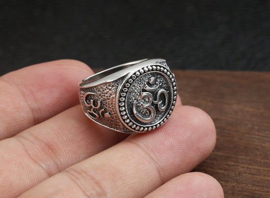 Anillo de Plata Esterlina S925 Vintage con Sánscrito Antiguo - Image 10