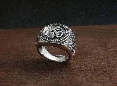 Anillo de Plata Esterlina S925 Vintage con Sánscrito Antiguo - Image 11