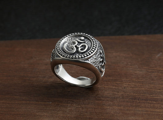 Anillo de Plata Esterlina S925 Vintage con Sánscrito Antiguo - Image 11