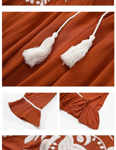 Vestido de Cuello V Bordado para Festividades - Image 20