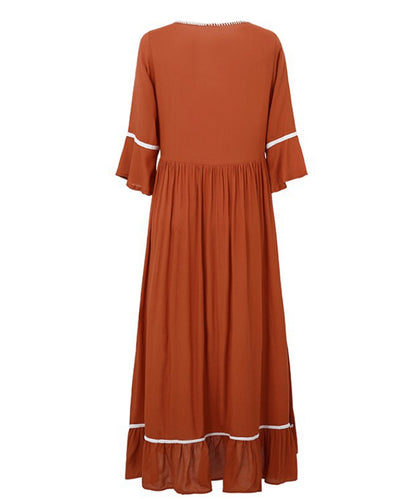 Vestido de Cuello V Bordado para Festividades - Image 26