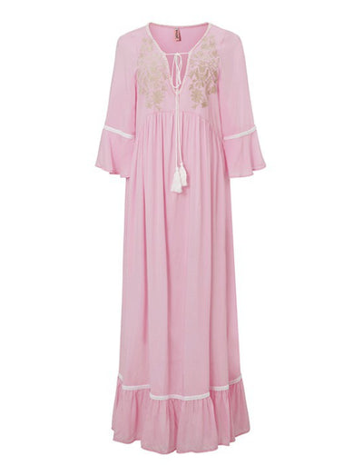 Vestido de Cuello V Bordado para Festividades - Image 29