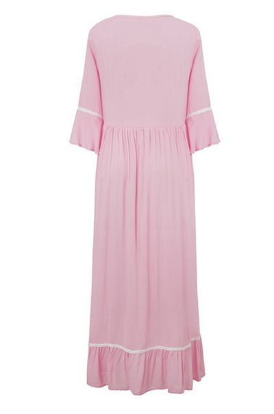 Vestido de Cuello V Bordado para Festividades - Image 30