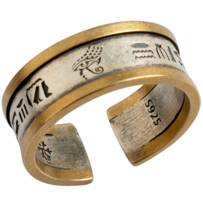 Anillo de Plata Tailandesa Ojo de Horus - Diseño Masculino con Incrustaciones de Cobre - Image 8