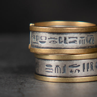 Anillo de Plata Tailandesa Ojo de Horus - Diseño Masculino con Incrustaciones de Cobre - Image 9