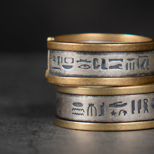 Anillo de Plata Tailandesa Ojo de Horus - Diseño Masculino con Incrustaciones de Cobre - Image 9