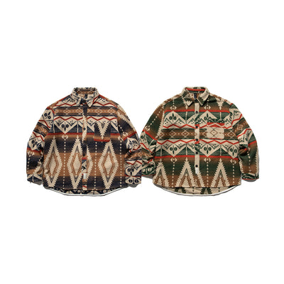Camisa de Lana Estilo Retro Étnico Japonés - Image 9