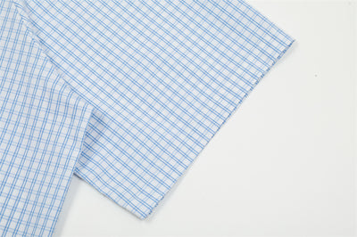 Camisa Cuadriculada Suelta de Manga Corta para Hombre - Image 18