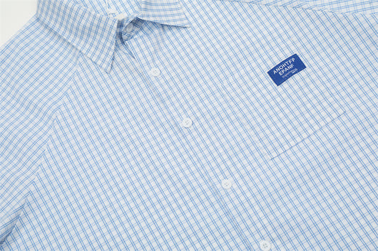 Camisa Cuadriculada Suelta de Manga Corta para Hombre - Image 24