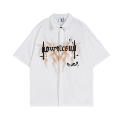 Camisa Suelta Estampado Cruz para Hombre - Perfecta para Verano - Image 25