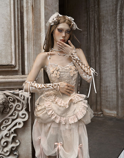 Manguitos Ajustables Estilo Rococo Ballet Francés con Correas - Image 10