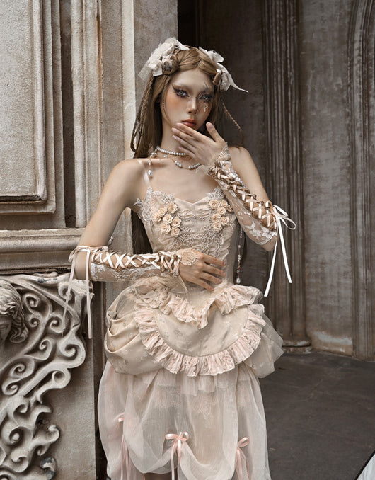 Manguitos Ajustables Estilo Rococo Ballet Francés con Correas - Image 10
