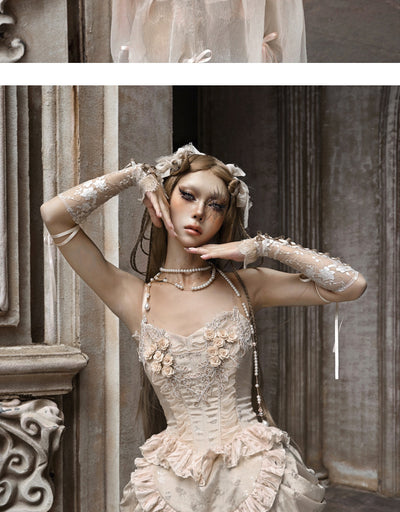 Manguitos Ajustables Estilo Rococo Ballet Francés con Correas - Image 12