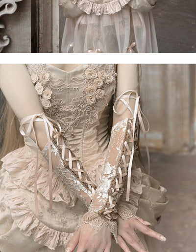 Manguitos Ajustables Estilo Rococo Ballet Francés con Correas - Image 14