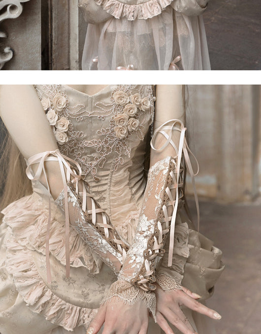 Manguitos Ajustables Estilo Rococo Ballet Francés con Correas - Image 14