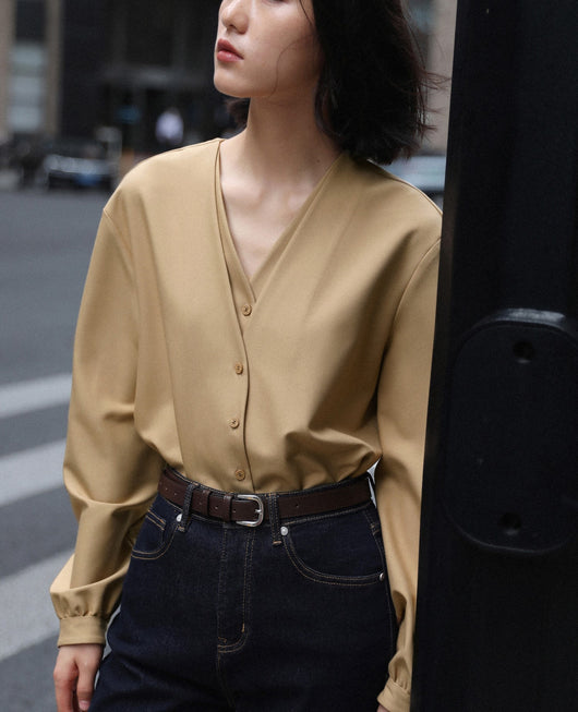 Blusa Elegante con Efecto Capas y Mangas Abullonadas - Image 11