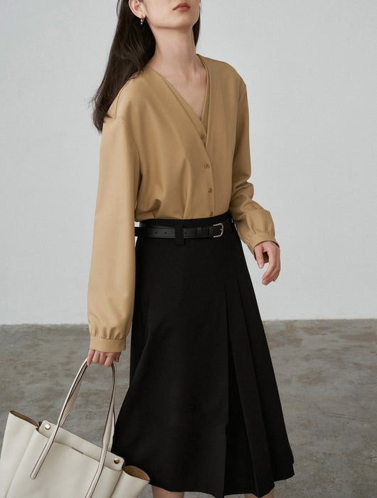 Blusa Elegante con Efecto Capas y Mangas Abullonadas - Image 13