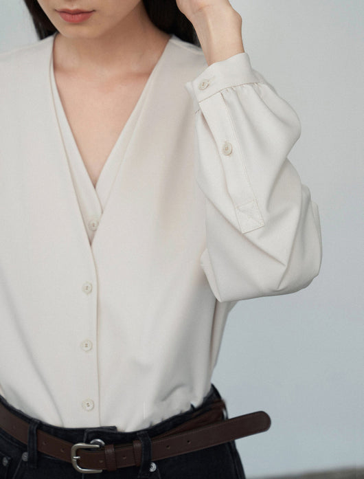 Blusa Elegante con Efecto Capas y Mangas Abullonadas - Image 24