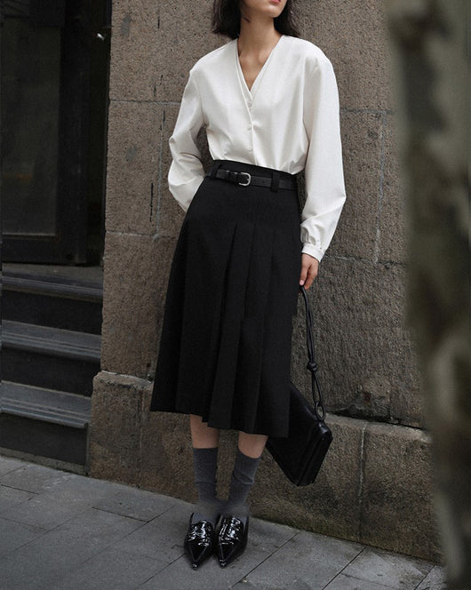 Blusa Elegante con Efecto Capas y Mangas Abullonadas - Image 25