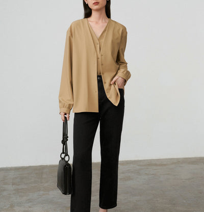 Blusa Elegante con Efecto Capas y Mangas Abullonadas - Image 29