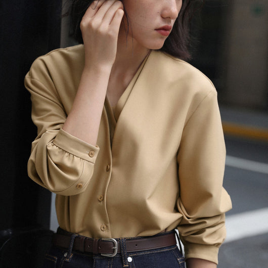 Blusa Elegante con Efecto Capas y Mangas Abullonadas - Image 37