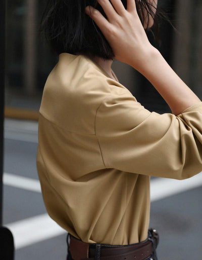 Blusa Elegante con Efecto Capas y Mangas Abullonadas - Image 38