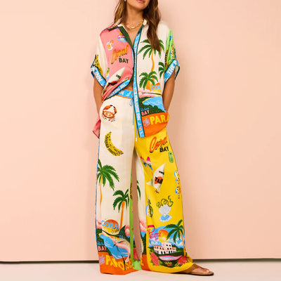 Traje Casual Dos Piezas con Estampado Suelto - Image 30