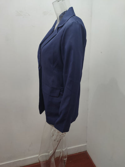 Traje Ejecutivo Mujer Cuello Solapa Manga Larga Botón Único - Image 25