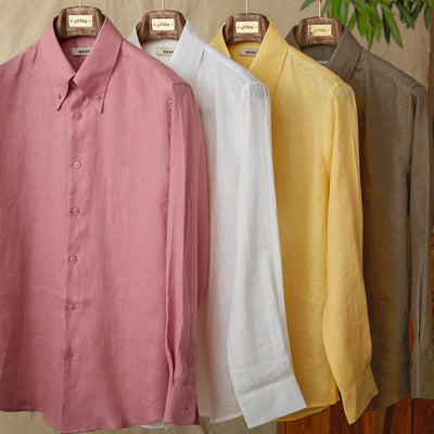 Camisa de Lino Manga Larga Cuello Italiano Puntiagudo - Image 9