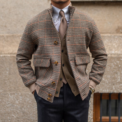 Chaqueta Bomber Tweed con Forro Polar Ajustada y Cuello de Pie - Image 10