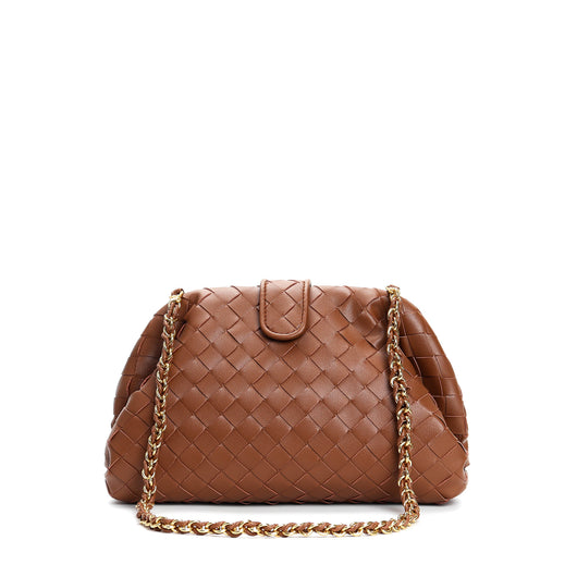 Bolso Mensajero de Cuero Genuino Tejido Cuadrado Pequeño - Image 16